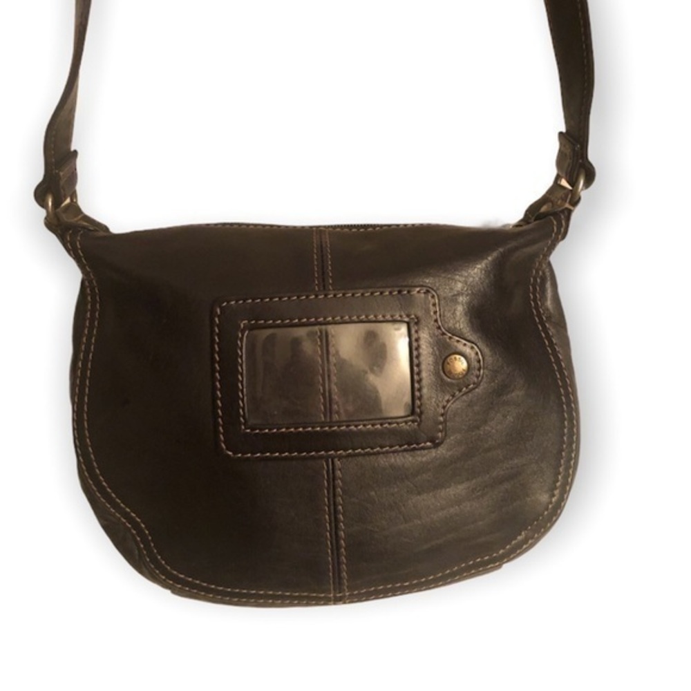 Fossil mini black leather bag satchel with ID card slot